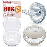NUK MommyFeel Schnuller | für eine intakte Stillbeziehung | BPA-freies Silikon | 0-9 Monate | 2 Stück | blau & grau