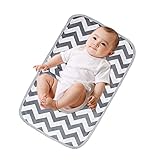 KAIAIWLUO Wickelunterlage für Unterwegs,Tragbar Reise Baby Windel Matte Faltbar wasserdichte Wickelunterlage mit Grauen Wellen für Babys Kleinkinder Neugeborene