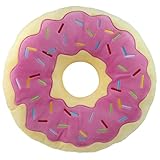 United Labels Donut Kissen rund, Kopfkissen 40 cm, Sofakissen Rosa, Plüsch Dekokissen, lustiges Geschenk für Kinder und Erwachsene