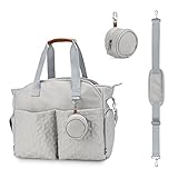 SONARIN Multifunktionale Stilvolle Baby Wickeltasche,Große Kapazität Wasserdicht Reise Wickeltasche Umhängetasche Tragetasche Henkeltaschen Portable Babytasche mit Schnullertasche(Grau)