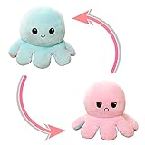 Oktopus Kuscheltier, Reversible Octopus Plüschtier, Flip Plüsch Oktopus Spielzeu für Kinder Erwachsene als Geburtstagsgeschenk