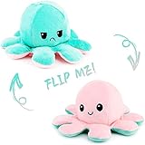 RAINBEAN oktopus plüsch wenden, Tintenfisch zum Wenden Reversible Mood Octopus Plüschtier oktupus stimmungs Kuscheltier Stofftier, Geschenke für Kinder Mädchen Jungen Freunde