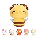 Mewaii 20CM Kuscheltier Plüschtier Kuscheltier Kawaii für Kinder Biene Pilzförmiges Stofftiere Weiches Kuscheltier Wurfkissen Plüsch Kissen Stofftiere Geschenk über 3 Jahren