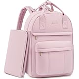 LOVEVOOK Wickelrucksack Baby Wickeltasche Rucksack mit Wickelauflage Lässig Diaper Bag mit Kinderwagengurte Windeltasche Groß Mommy Kliniktasche Geburt Babytasche für Mama und Papa Rosa