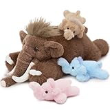 MorisMos 4 stücke Mammut Plüschtier Stofftier XXL, 55cm groß Elefant Kuscheltier XXL mit 3 Babys im Bauch, weich Plüschelefant Geburtstag Weihnachten Geschenk für Baby Kinder