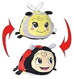 Simba 104010085 - ABC 2-in-1 Wendekäfer, Babyspielzeug, Marienkäfer und Biene, Knisterpapier, 14cm, ab 3 Monaten