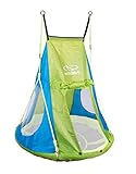 HUDORA Zeltbezug Cosy Castle - Zeltüberzug für HUDORA Nestschaukel 90 & 110/120 in blau/lemon - Polyester-Schaukelzelt für Innen- & Außenbereiche - Schaukelüberdachung für Kinder & Erwachsene
