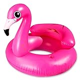 JOYIN Aufblasbare Flamingo Luftmatratze, Pool Float, Schwimmen Floß, Strand Schwimmbad Spielzeug, Aufblasbarer Schwebebett für Erwachsene & Kinder mit 2 Getränkehaltern und Kopfstütze