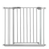 hauck Stop N Safe 2, Silber – Schutzgitter Treppe und Tür 84–89 cm – Kindersicheres Absperrgitter ohne Bohren – Manuelle 1 Hand Öffnung – nur für Innen - Auch für Hunde