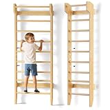COSYLAND Sprossenwand aus Holz mit Klimmzugstange, Indoor Kletterwand für Kinder & Erwachsene, Turnwand für Kinderzimmer & Fitness, Türrahmen-Montage