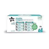 Tommee Tippee Simplee Sangenic Windeleimer-Nachfüllpackungen, Antibakterielle Grünfolie aus nachhaltiger Quelle, 6er-Pack