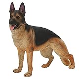 VBESTLIFE Lebensechter Kuscheltier Hund, Deutscher Schäferhund Simulationsmodell Ornamente Desktop Dekoration Kinderspielzeug