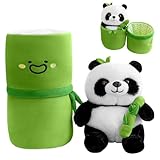 Panda Kuscheltier mit Bambus - Süße Puppe Spielzeug für Kinder, 26cm