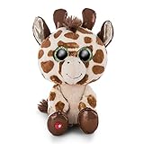 NICI Animals 46944 Original – Glubschis Halla 15 cm – Kuscheltier Giraffe mit großen Augen – Flauschiges Plüschtier mit Glitzeraugen – Schmusetier für Kuscheltierliebhaber, beige/braun