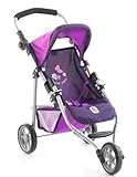 Bayer Chic 2000 - Puppenbuggy Lola, Jogging-Buggy, Puppenjogger, Puppenwagen, Pflaume, lila, 70 x 33 x 62 cm