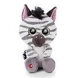 NICI 46947 Original – Glubschis Mankalita 15 cm – Kuscheltier Zebra Augen – Flauschiges Plüschtier mit Glitzeraugen – Schmusetier für Kuscheltierliebhaber, weiß/grau