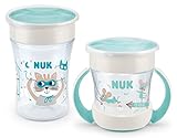 NUK Magic Cup & Mini Magic Cup Trinklernbecher, Duo-Set | auslaufsicherer 360°-Trinkrand | ab 6 Monaten und 8 Monaten| auslaufsicher und BPA-frei | 160 ml & 230 ml | mint