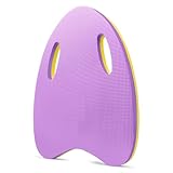 Schwimm-Kickboard – Schwimmende Trainingshilfe aus EVA-Schaumstoff, leichtes Schwimmbrett mit Handlöchern, ideal für Anfänger und Schwimmtraining, Lila, A-förmig