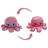 Toyfun Oktopus Plüschtier - Stimmungs-Kuscheltier zum wenden - in 3 Größen - Geschenk für Kinder und Erwachsene - Reversible Mood Octopus