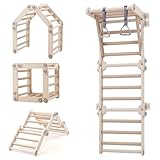 Yosamy Sprossenwand mit 2 Aufhängeringen, Klettergerüst Indoor für Kinder, Kletterwand Kinderzimmer, Tragfähigkeit 60 kg