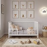 Love For Sleep Babybett Beistellbett 140x70cm mit Sicherheitsbarriere Umwandelbar Weiß Alex Kinderbett Baby Bett Holz - Kinderbett Babybett, Mitwachsend Gitterbett Baby Bed