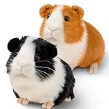 SHINELINE 2 Stück Süß Meerschweinchen Kuscheltier - Realistische Hamster Plüschtiere Spielzeug, Weich Kuscheltiere Puppe Spielzeug Dekor für Jungen Mädchen Partybedarf Valentinstag Geburtstagsgeschenk