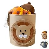 Sumneo Spielzeugaufbewahrungseimer & Organizer - 35x35 cm Niedliches Design, Multifunktionaler Aufbewahrungskorb für Spielzeug, Kinderkleidung, Kinderzimmer, Babyzimmer (Der Löwe)