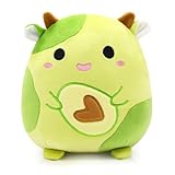 Zaloife Avocado Kuh Plüschtier Grün, 18cm Stofftier, Kuscheltier Plush, Lustiges Plüsch Puppe Geschenk für Kinder B
