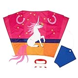 Wolkenstürmer® Sled Einhorn Sunny - Kinderdachen für Einsteiger ab 3 Jahren - Einleiner - 1 Leiner Kinder Flugdrachen ohne Gestänge mit Pferd und Horn