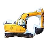 Xiyocadt 45cm Auto Kuscheltier,Cartoon Baufahrzeug Stofftier Kuscheltier,Feuerwehr Auto PlüSchtiere,Kawaii Polizeiauto GefüLltes Kissen Taxi SüßEs,Entzückende Bagger Puppe for Lernen Spielen (Bagger)