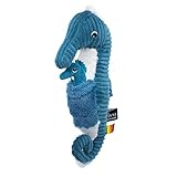 Les Déglingos Ptipotos by Plüschtier Papadu das Seepferdchen, Blau – Original – Schmusetuch ideal ab der Geburt – Geschenkidee zur Geburt – Plüschtier – Blau