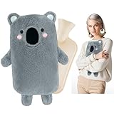 Groß Wärmflasche mit weichem Bezug - Plüsch Wärmeflasche mit Flauschig 2L, Wärmflaschen mit Handwärmer, Bettflasche für Frauen Männer