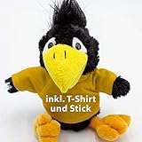 Kuscheltier Rabe Karl 16,5cm - inklusive-T-Shirt und kostenloser Personalisierung (Stick oder Druck)