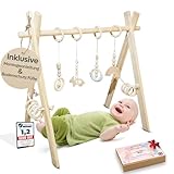 MAYSON® Spielbogen Baby aus Holz nach Montessori – Höhenverstellbarer & Schadstofffreier Spielbogen (Spieltrapez) – Sicher ab 0 Monate – Perfekt für Neugeborene