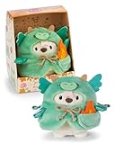 NICI Set Kuscheltier Eisbär Snono 8cm mit Flamme & Drachenkostüm in Geschenkbox 8,5x6,5x10cm – beige – Weiches mymochi Plüschtier, niedliches Kawaii Stofftier zum Kuscheln & Spielen – 62585