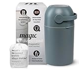 Set Magic Windeleimer Majestic & Windel Blaubär | Diaper Keeper mit Geruchsstop-System | bis zu 15 Windeln | keine Nachfüllkassetten nötig | Mülleimer für Baby Windeln | Einhandbedienung