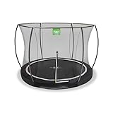 EXIT Toys Black Edition Rundes Inground Trampolin - ø305cm - Fußschutzsystem - Sicherheitsnetz mit Reißverschluss - Modernes Design - Rostfrei - Einbau-Trampolin für Kinder - Schwarz