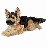 Teddy Hermann 91924 Schäfer-Hund liegend 60 cm, Kuscheltier, Plüschtier mit recycelter Füllung