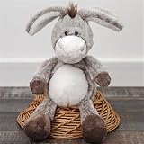 champracer Esel Puppe, Trotro Der Kleine Esel, Stehendes Kuscheltier Esel, Niedliche HäNgende Eselpuppe, Naturgetreues Stofftier Aus Weichem PlüSch Zum Kuscheln Und Spielen (Grau, 32 cm)