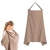 GUTERTOP Stilltuch für Unterwegs, 75 X 95 cm Musselin Stillschal für Unterwegs, Atmungsaktiv Mehrzweck Nursing Cover (Kaffee)