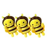 TOYANDONA 3st Kleiner Bienenanhänger Tierplüschpuppe Honigbienen-plüschtiere Mini-gelbe Bienenspielzeug Flauschiger Stofftiere Ausgestopfte Biene Spielzeuge Ornament Füllung Pp Baumwolle
