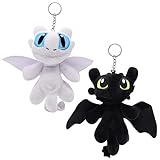 simyron Drachen Kuscheltier Toothless Night Fury 15cm Drachen Schlüsselanhänger Kuscheltieranhänger mit Schlüsselring für Schlüsselband, Schlüsselbund & Schlüsselhalter