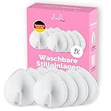 Livella | Waschbare Stilleinlagen (8 Stück) mit saugstarkem Kern aus natürlichen Bambusfasern/wiederverwendbar/inkl. Wäschenetz (Weiß)
