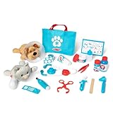 Melissa & Doug - Tierarzt Spielset, 24-teilig, mit Plüschhund und -Katze, vielen Instrumenten und Arzt-Zubehör, für fantasievolles Rollenspiel, ab 3 Jahren