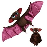 NieYat Transylvania Fledermaus Kuscheltier, Biegbarer Flügel Plüschtier,Tiefbraunes Große Fledermaus Kuscheltier, Weiches Fledermaus Stofftier für Kinder, Halloween, Geburtstagsdekoration