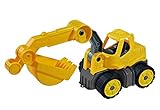 BIG - Power-Worker Mini Bagger - Baggerfahrzeug geeignet als Sandspielzeug und für das Kinderzimmer, Reifen aus Softmaterial, perfekt für unterwegs, für Kinder ab 2 Jahren