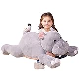 IKASA Groß Nilpferd Kuscheltier Riesen Stofftier,78cm Gross Plüschtier Süße Riesige Flauschige Weich Jumbo Plüsch Spielzeug,Geschenk für Kinder