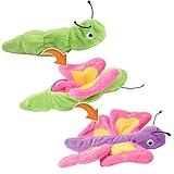 Creanino Kuscheltier 2 in 1 I Wende Plüschtier I Verwandlung und Entwicklung | Schmetterling Kuscheltier | Raupe Kuscheltier | Handpuppe Schmetterling (Lilly)