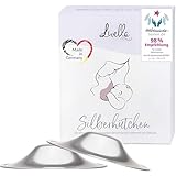 Livella | Silberhütchen aus 999er Silber | Made in Germany | Hilfe bei beanspruchten Brustwarzen | Unterstützt feuchte Regeneration beim Stillen | Wochenbett Stillhütchen (2 Stück) für Brustschutz