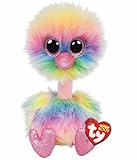 TY Asha Strauß Beanie Boos Mittelgroß, Beanie Baby Weiches Plüschtier, Sammelbares Kuscheliges Stofftier